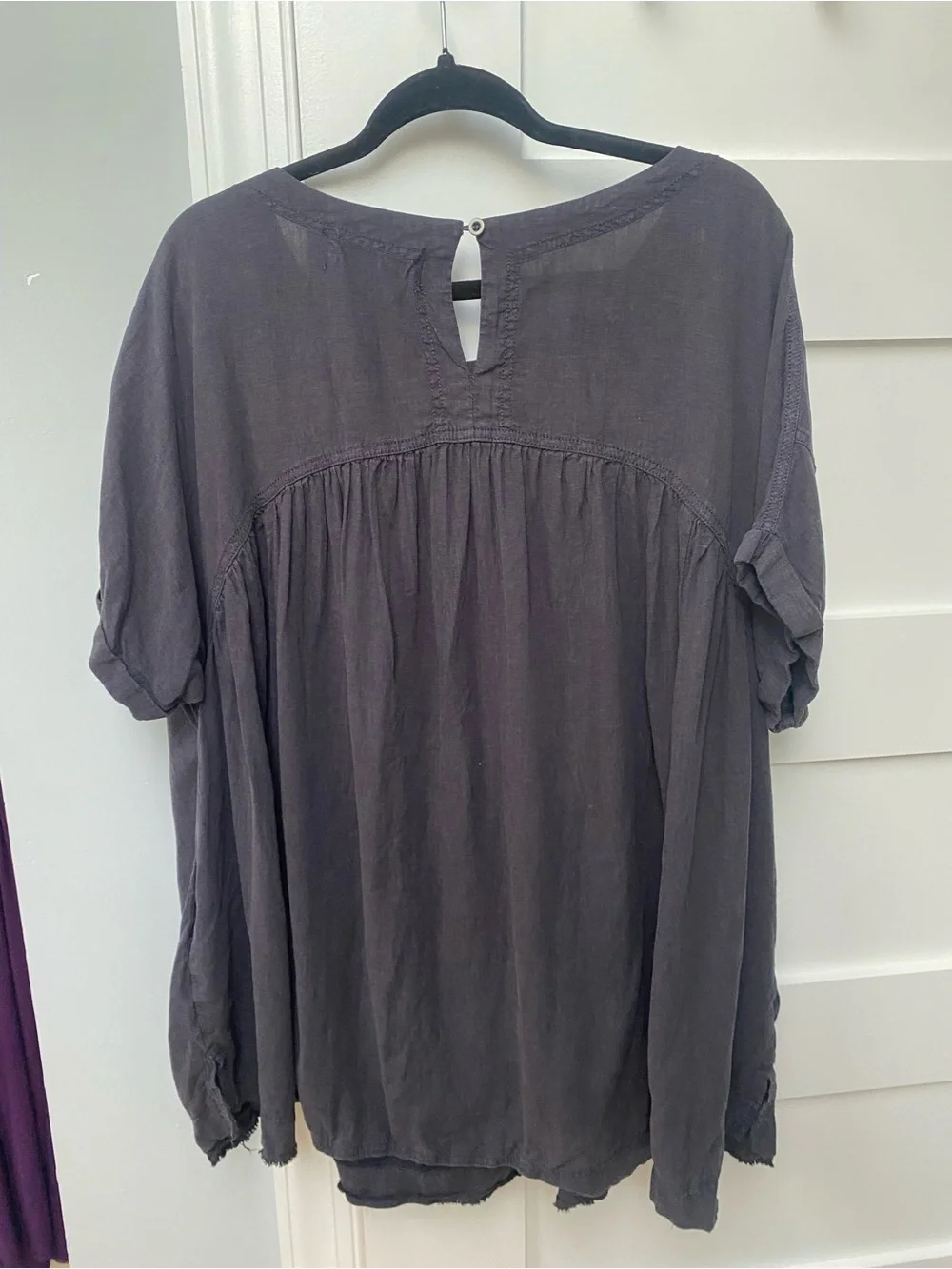 Free People moon city relaxed fit short sleeve gray blouse - Picture 9 of 10